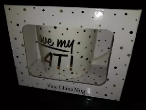NEW WHITE AND GOLD I LOVE MY DOG CAT FINE CHINA COFFEE MUG TEA CUP IN GIFT BOX - Picture 1 of 7