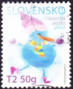 Slovakia Stamp Scott # 701 Postally Used F-VF - T2 50g Snowman with Scarf Issue - Picture 1 of 1