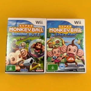 Nintendo Wii Super Monkey Balls Banana Blitz and Step & Roll Working - Picture 1 of 2
