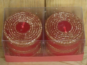 "Gloria" Stumpenkerze - rot / gold im 2-er Set, klasse Qualität - Bild 1 von 2