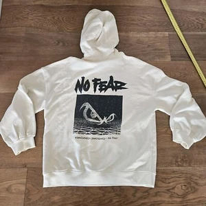 No Fear x H&M Hoodie Back Big Logo Cozy Hype Rare Boxy Fit Size S - Picture 1 of 5