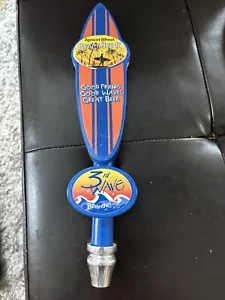3rd Wave Brewing Beach Apricot Wheat Surfboard Draft Beer Tap Handle - Picture 1 of 2