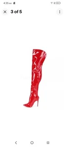 Overknee Stiefel COURTLY-3012 - Lack Rot - Picture 1 of 3