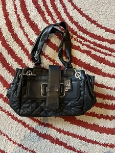Jaeger Large Regent Handbag Black Quilted Leather Shoulder Bag Good Work Bag - Picture 1 of 8
