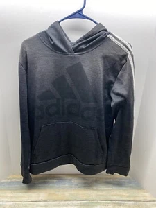 Adidas Youth Large 14/16 Pullover Hoodie Three Stripes Black Logo - Picture 1 of 3