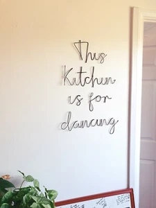 This kitchen is for dancing wire sign/kitchen decor/ wireword decor/Kitchen sign - Picture 1 of 5