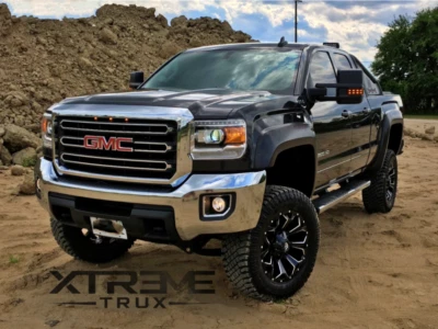 Juego de llamaradas de guardabarros de extensión texturizadas para 15-19 GMC SIERRA 2500 3500 HD  Foto 1 de 4