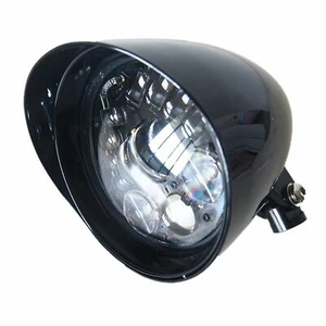 5.75" Gloss black LED daymaker indicator headlight Harley DYNA WIDE GLIDE FXDWG - Picture 1 of 8