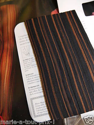 Collant Mantoux Alta Cucitura Nero E Linee Cioccolato Marrone Sexy 2 M 40-42 - Immagine 1 di 2