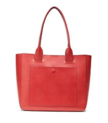 Nuevo con etiquetas Bolso de Mano Banana Republic Cuero Grande Este Oeste Rojo 13x11x5.5 pulgadas  Foto 1 de 4