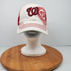 Washington Nationals Baseball Tattered Logo Adjustable Hat Red White Adj Hat OSM - Picture 1 of 10