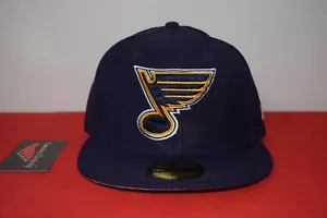 NHL New Era St. Louis Blues Fitted Hockey Hat 59Fifty RARE OLDER STYLE Fitted - Picture 1 of 8