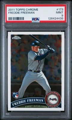 2011 Topps Chrome Freddie Freeman #173 Rookie PSA 9 - Image 1 of 2