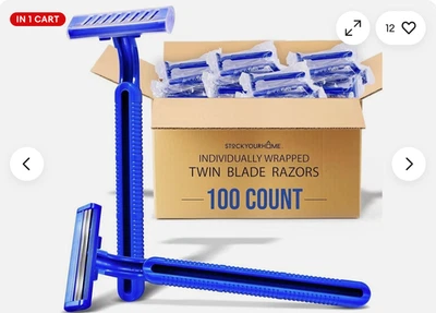 LOTE DE 100 maquinillas de afeitar desechables azules de doble hoja. Foto 1 de 2