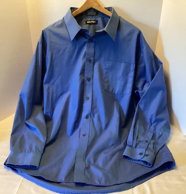 Camisa Puritan para hombre azul liso manga larga abotonada talla 2XL (18-18 1/2 34/35) Foto 1 de 4