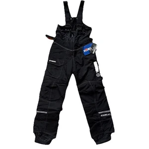 YAMAHA FXR RACING BLACK SNOWMOBILE BIB MENS XS WINTER SPORTS CLOTHING deadstock - Picture 1 of 11