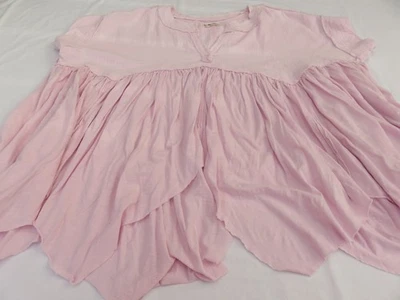 URBAN OUTFITTERS BABY PINK CINDERELLA KNITTED WOVEN COTTON BLOUSE TOP UK 18 - 20 - Image 1 of 4