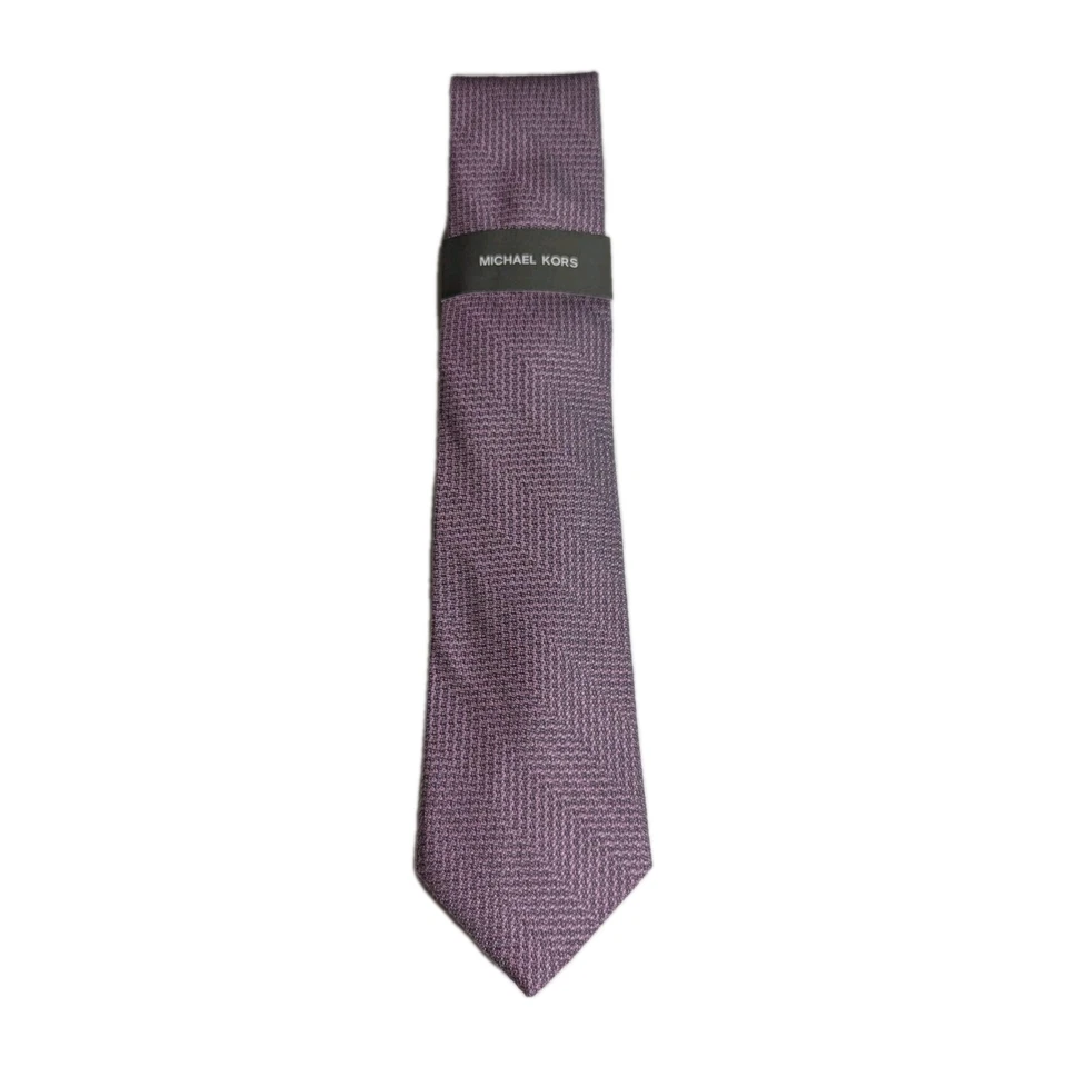 Michael Kors Men's Neck Tie Pink Abstract Textured SKINNY Slim Silk 368