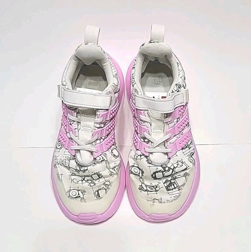 Scarpe Adidas x LEGO Racer TR EL bambina taglia 5 rosa bianco gancio e passante lacci elastici