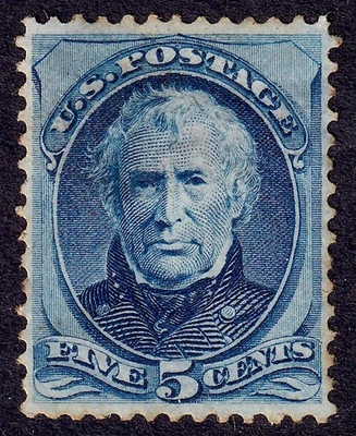 US Scott 179, 1875 Taylor, 5c blue, H MINT - Image 1 of 2
