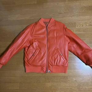 USED A BATHING APE LEATHER JACKET GOOD M-6915 - Picture 1 of 5