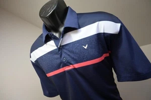 Callaway Golf Polo Opti Dri a righe manica corta maglietta sportiva uomo taglia large - Foto 1 di 8