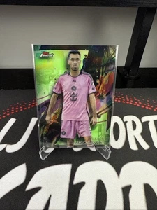 2024 Topps Finest MLS /125 Sergio Busquets #5 rifrattore verde fluo Inter Miami - Foto 1 di 2