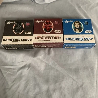 Dr. Squatch STAR WARS Soap Only Hope Soap Darkside Scrub Ruthless Rinse 3 lot - Image 1 of 4