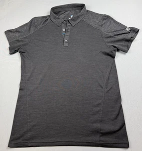 KUHL polo shirt men’s medium gray short sleeve performance hiking casual - Picture 1 of 11