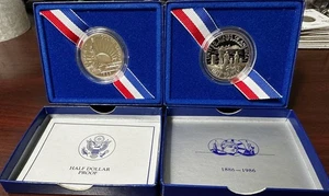 1986 S United States Proof Statue of Liberty Half Dollar (2) Coin Lot NICE Cameo - Picture 1 of 3