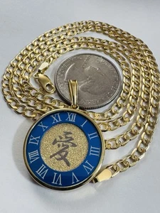 K18 18K 750 Fine Gold Blue Love Japan Necklace 21.8”/22” long 3.5mm 11.8g - Picture 1 of 24