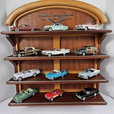 Franklin Mint Classic Cars Of The 1950’s  Full Set With 12 Cars And Shelf  - Image 1 of 4