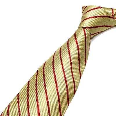 优质 BVLGARI 领带 意大利制造 Sette Pieguet 条纹图案 — 第 1/4 张图片