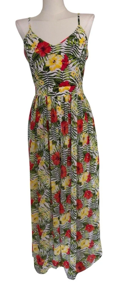 XOXO Floral V-Neck Spaghetti Strap Romper with Skirt Overlay Women's Sz L - Image 1 of 4