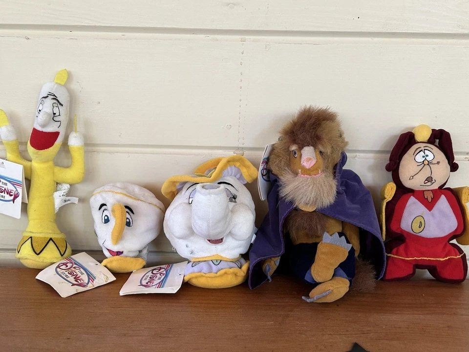 Beauty and the Beast Disney Plush Toy Set - Lot of 5 (4 with tags) - Image 1 of 1