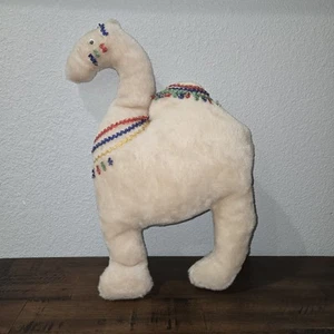 Vintage Handcrafted Folk-Art 16" Stuffed CAMEL Ric-a-rac Google-Eyes Rhinestones - Picture 1 of 10