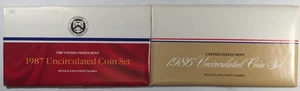 1986 PD and 1987 PD Uncirculated Mint Sets Lot of 2 - Picture 1 of 6