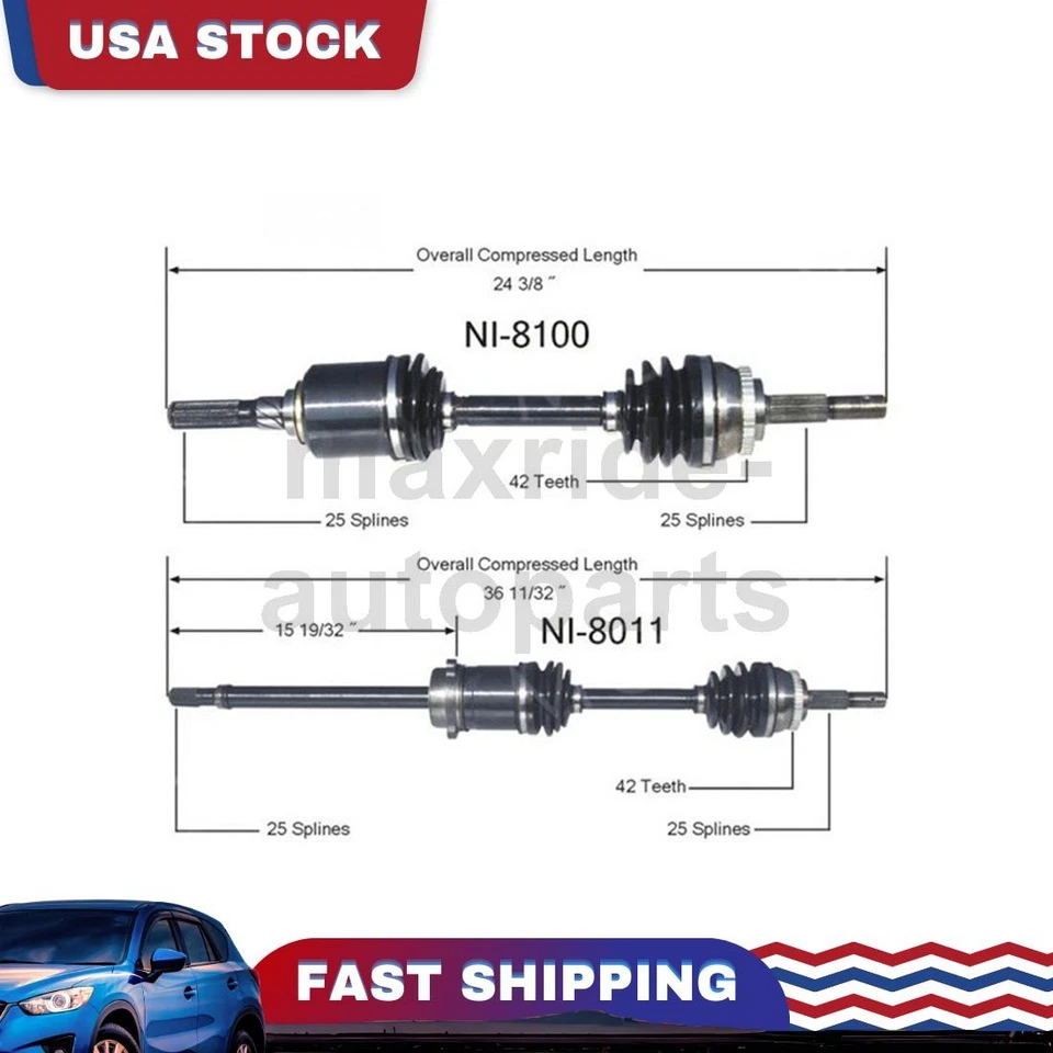 Front Passenger Driver Side CV Axle Joint Fits Nissan 200SX 2.0L - Image 1 of 3