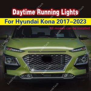 For Hyundai Kona 17- Front Grille Trim LED Hood Strip Lights DRL Decorative Lamp - Picture 1 of 11