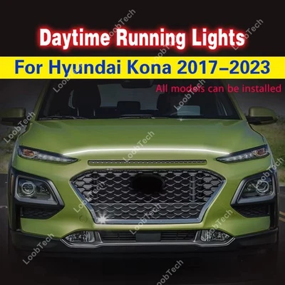 For Hyundai Kona 17- Front Grille Trim LED Hood Strip Lights DRL Decorative Lamp - Image 1 of 4