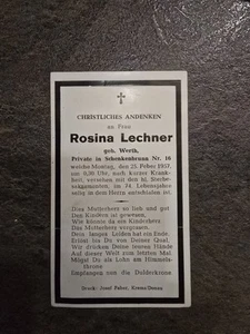 Sterbebild Schenkenbrunn Bergern im Dunkelsteinerwald 1957 Parte Partezettel - Picture 1 of 1