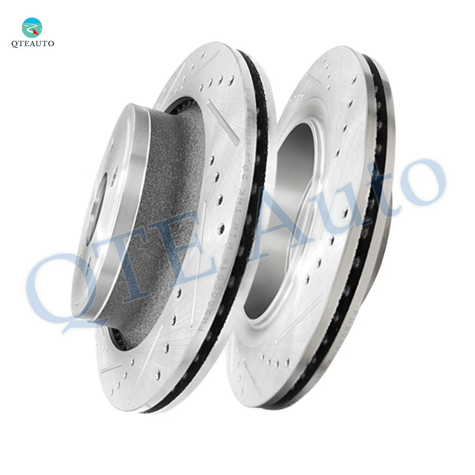 Rotores de freno de disco ranurados perforados traseros de 352 mm para Dodge RAM 1500 2002-2010 Foto 1 de 4