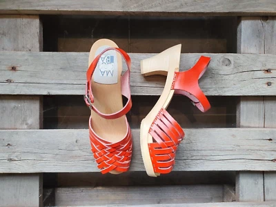 Шведские сабо сандалии Maguba Barcelona оранжевые размер США женские 11/ЕС 41 узкие - Изображение 1 из 4