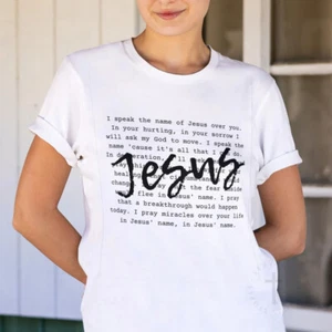 NEW! I speak the name of Jesus Bible Easter Christianity T-shirts Hoodies S-3X - Picture 1 of 3