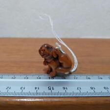 Netsuke Dog Wood Clasp Traditional Carving Antique Collectible