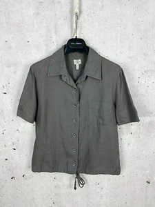 Camisa Vintage Armani Jeans Gris Lino Manga Corta Talla M - Imagen 1 de 14