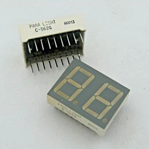 ( 2 PCS ) C-562G Para Light 7-Segment Dual Digit Led Display -- GREEN - Picture 1 of 2