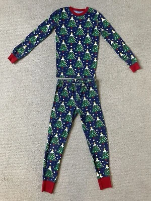 Mini Boden Glow in the Dark Christmas Tree Blue Pajamas Set Boys 10y - Image 1 of 4