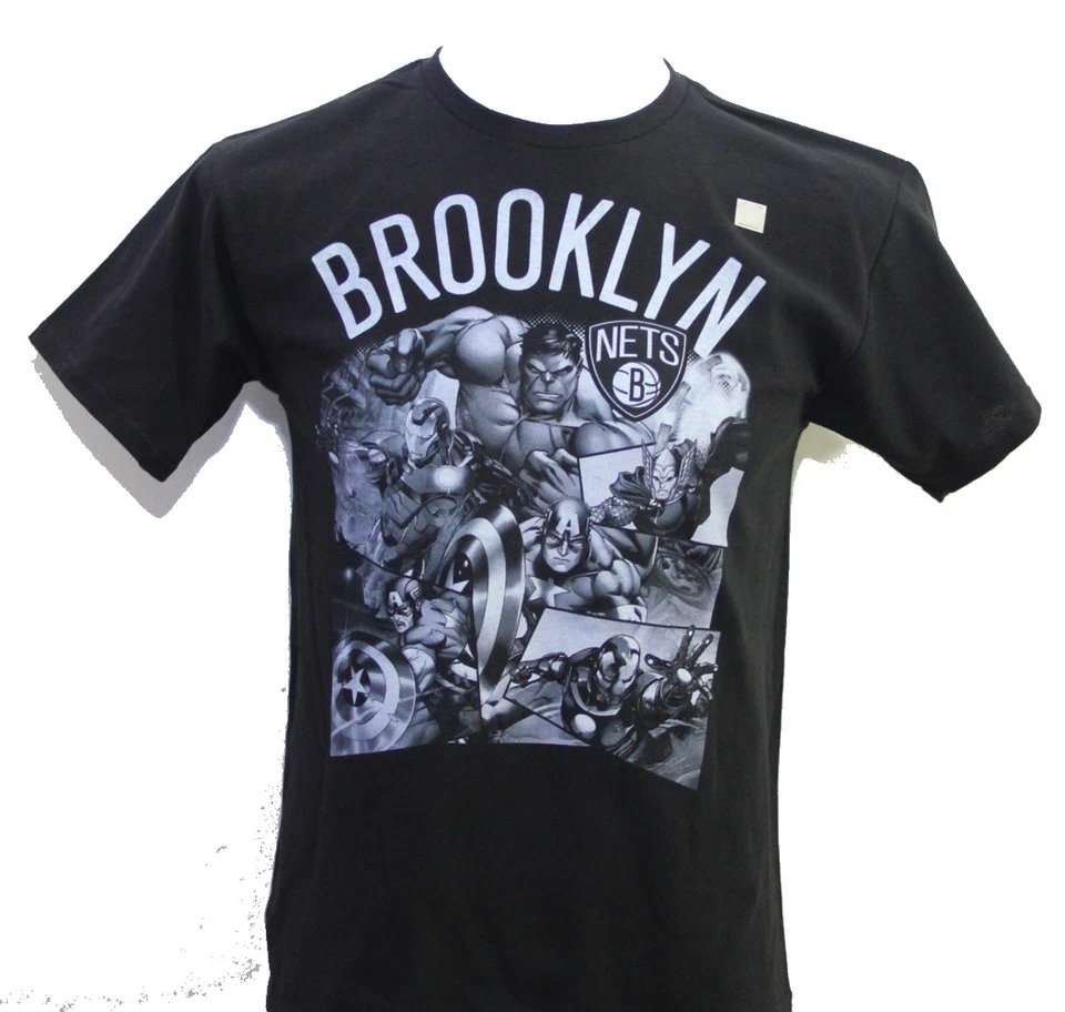 Marvel NBA Brooklyn Nets Super Hero Boys Kids Graphic T Shirt  - Image 1 of 1