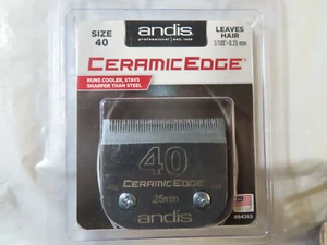 ANDIS PROFESSIONAL # 40 DETACHABLE CLIPPER BLADE CERAMIC EDGE 0.25mm  - Picture 1 of 2